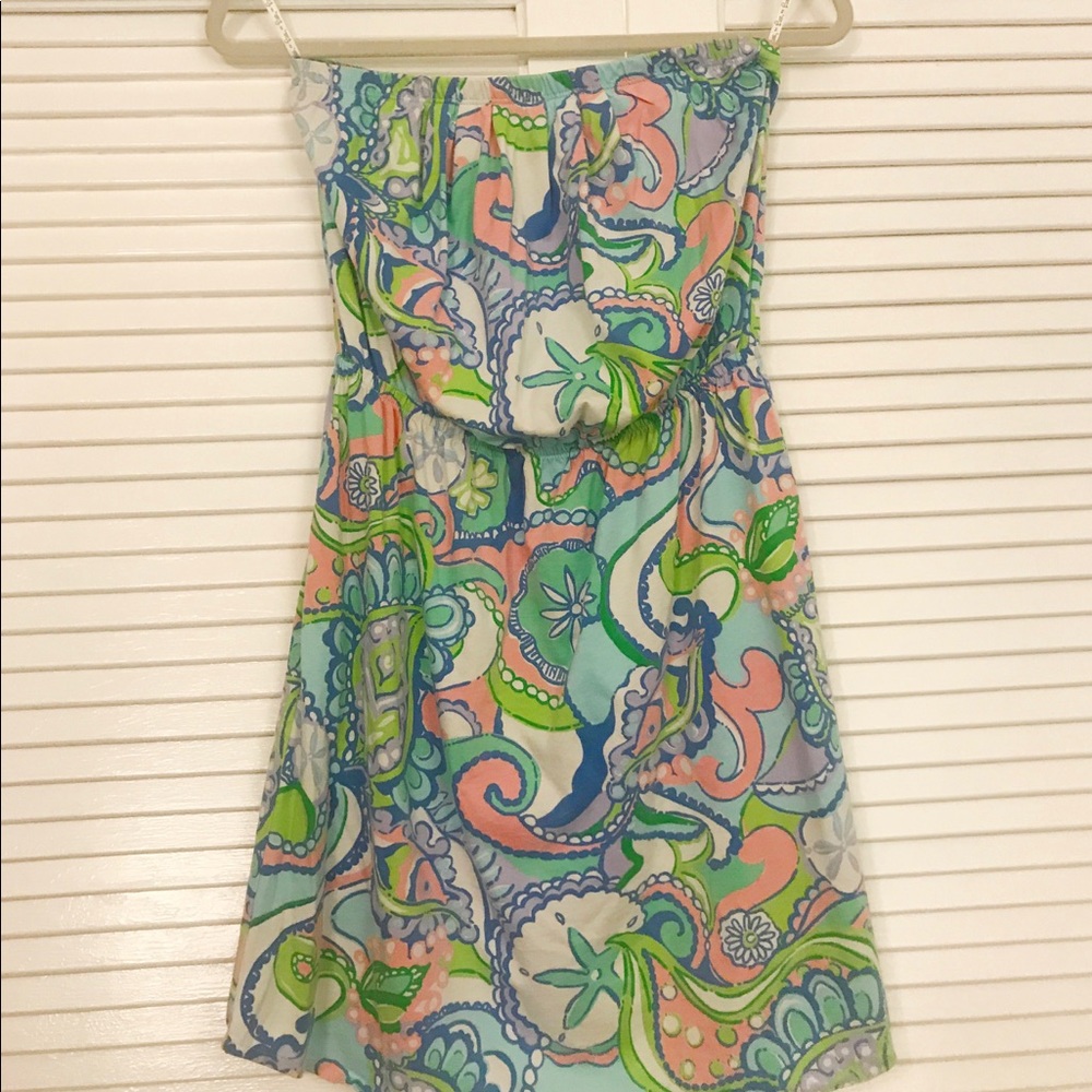 Lilly Pulitzer strapless cotton dress size M